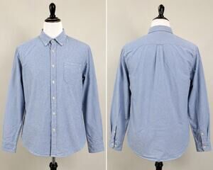 Aeropostale Men's Blue Button Up Oxford Shirt Long Sleeve Pocket Size Large